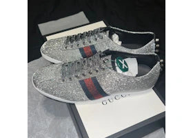 Gucci Ace Sneaker Silver Glitter Web