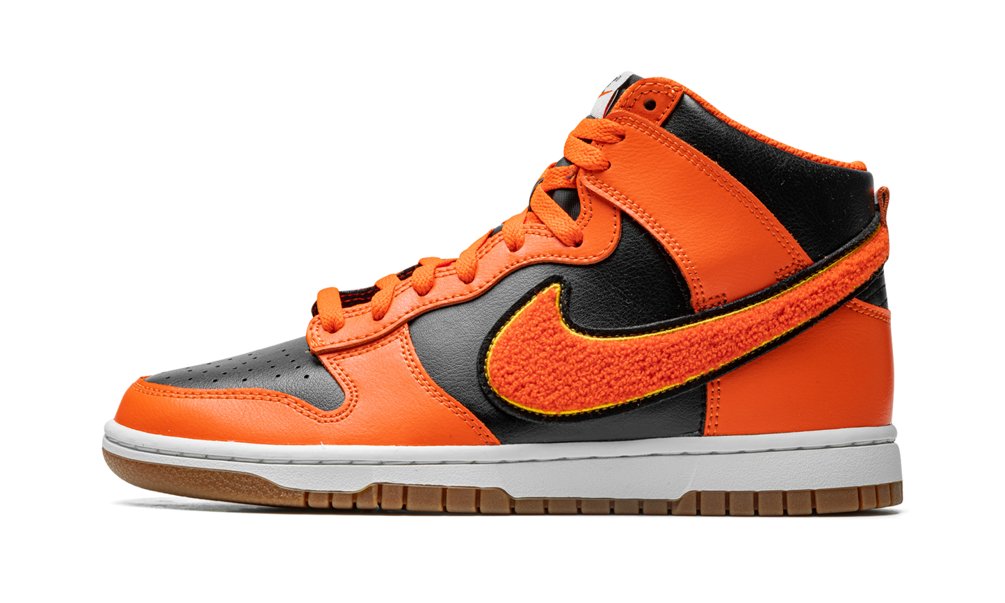 Nike Dunk High Retro Chenille Swoosh Safety Orange