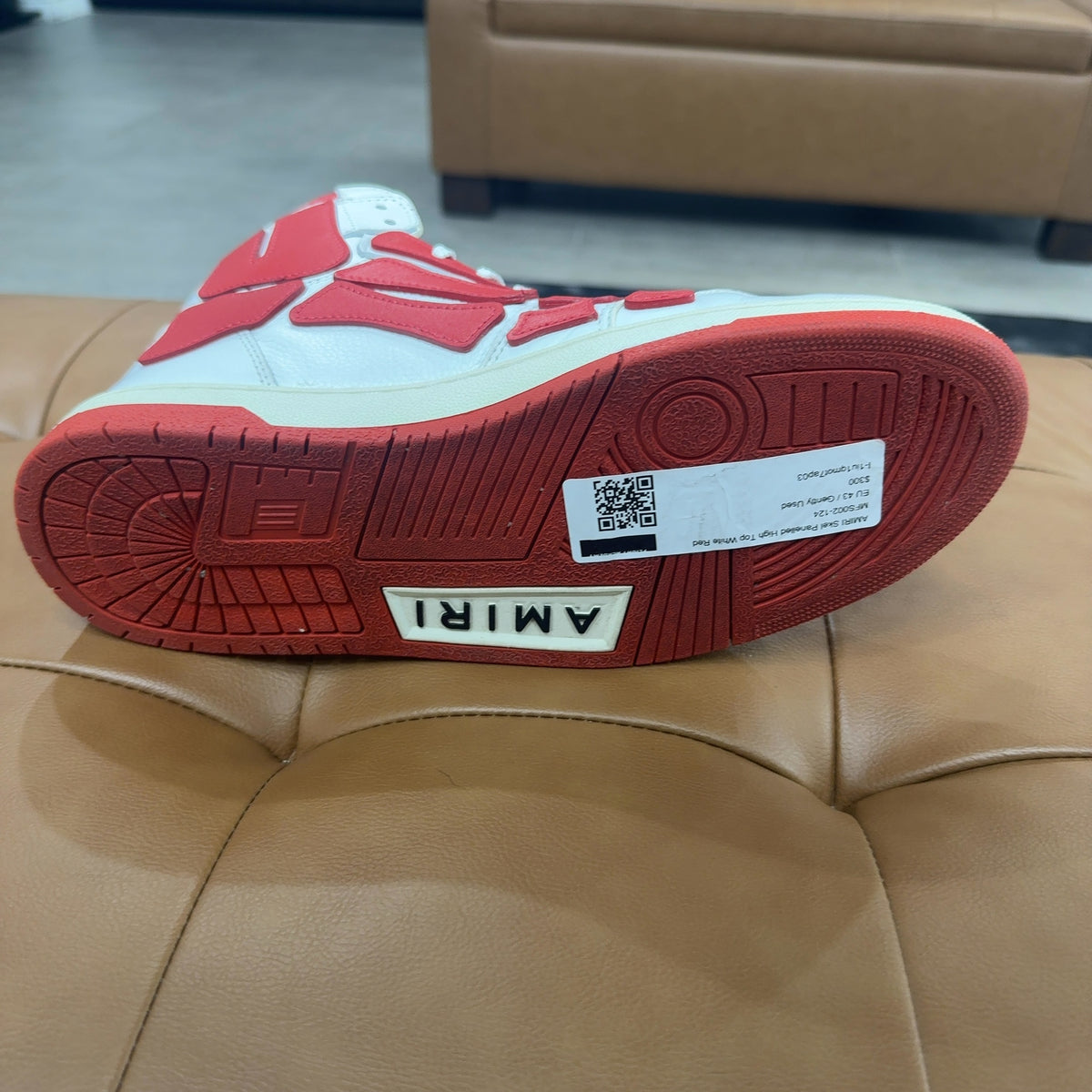 AMIRI Skel Panelled High Top White Red