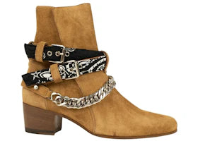 AMIRI Bandana Buckle Boots Tan Suede