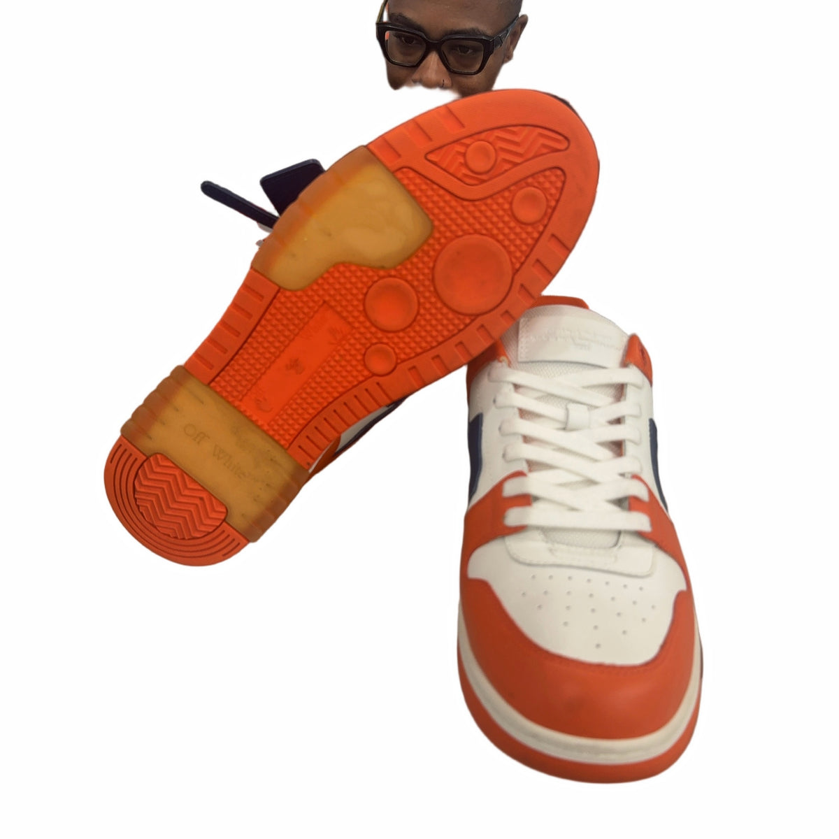 OFF-WHITE Out Of Office OOO Low Tops White Orange Blue