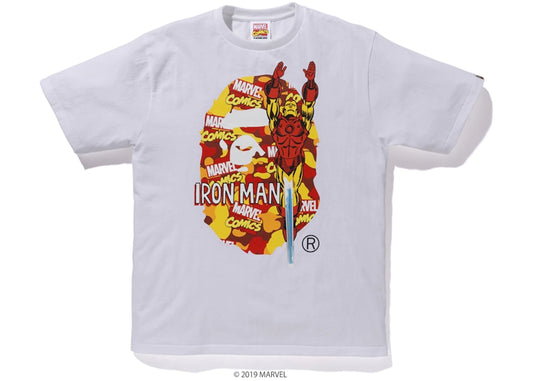 BAPE x Marvel Camo Iron Man Tee White