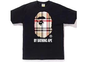 BAPE A Bathing Ape Check by Bathing Tee Black/Beige