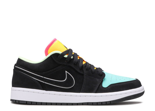 Jordan 1 Low Black Aurora Green Laser Orange