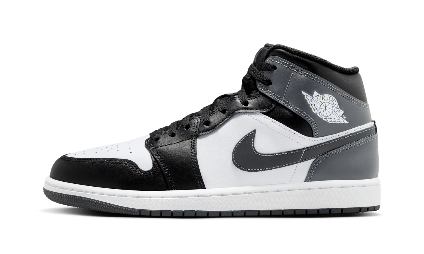 Jordan 1 Mid Black White Iron Grey