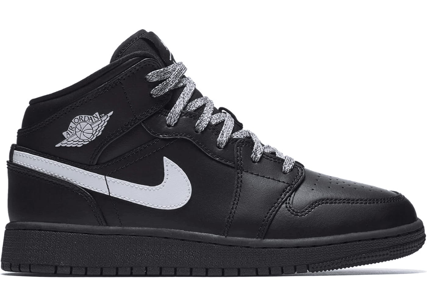 Jordan 1 Mid Black White Speckle (GS)