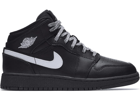 Jordan 1 Mid Black White Speckle (GS)