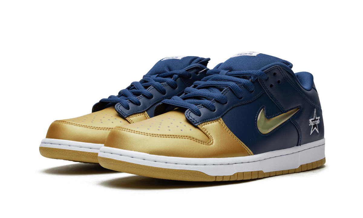 Nike SB Dunk Low Supreme Jewel Swoosh Gold